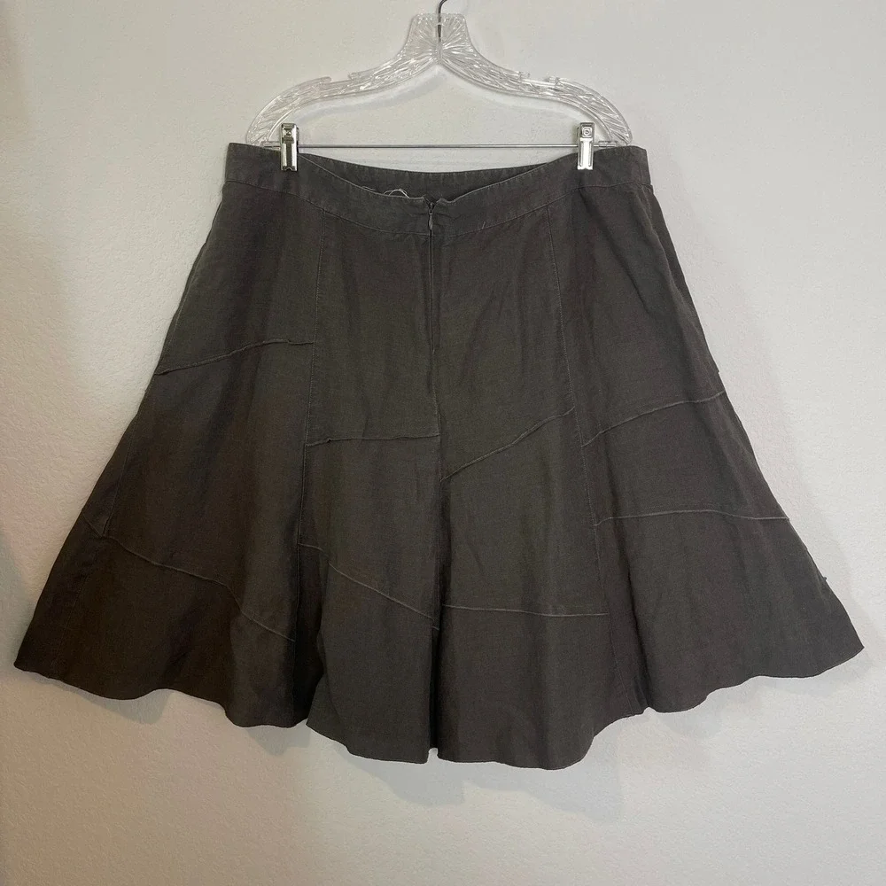 SANDRO Patchwork A-Line Linen Blend‎ Skirt Casual Bohemian Lagenlook 18W